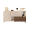 Buffet moderne 2 portes, 2 tiroirs et niches de rangement