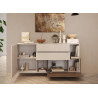 Buffet moderne 2 portes, 2 tiroirs et niches de rangement