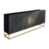 Buffet original en bois noir avec façades mandala 177 cm