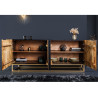 Buffet original en bois noir avec façades mandala 177 cm