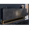 Buffet original en bois noir avec façades mandala 177 cm