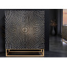 Buffet haut original en bois noir avec façades mandala 2 portes