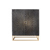 Buffet haut original en bois noir avec façades mandala 2 portes