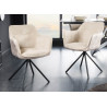 Chaises pivotantes tissu et velours champagne