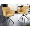 Chaises rotatives tissu jaune