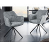 Chaises rotatives tissu gris