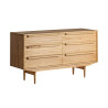 Meuble buffet bois de mindi 6 tiroirs 150 cm Giulia