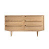 Meuble buffet bois de mindi 6 tiroirs 150 cm Giulia