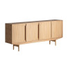 Buffet bois mindi naturel 4 portes 2m Giulia