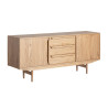 Buffet moderne bois naturel 2 portes 3 tiroirs 180 cm Giulia