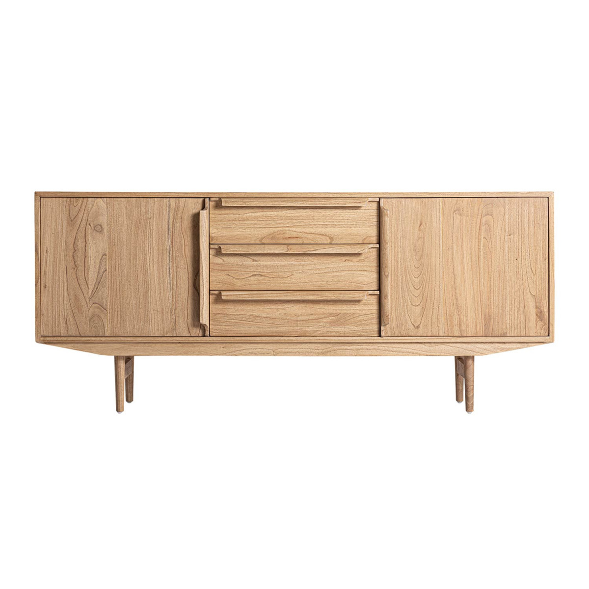 Buffet moderne bois naturel 2 portes 3 tiroirs 180 cm Giulia