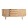 Buffet moderne bois naturel 2 portes 3 tiroirs 180 cm Giulia