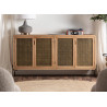 Buffet moderne 4 portes bois de pin marron clair 162 cm Diego