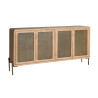 Buffet moderne 4 portes bois de pin marron clair 162 cm Diego