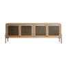 Meuble tv 4 portes bois de pin marron clair 161 cm Diego