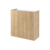 Commode moderne chêne et blanc brillant 95 cm à LED Onda