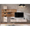 Ensemble TV suspendu design cachemire et chêne Gusto