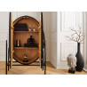 Meuble de rangement ovale bois de manguier et métal Rivera