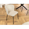 Lot de 4 chaises beige tissu côtelé et métal noir Palmer