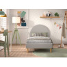 Lit enfant tissu bouclé gris 90x200 cm Moon