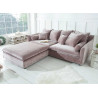 Pouf carré tissu velours taupe Tricia