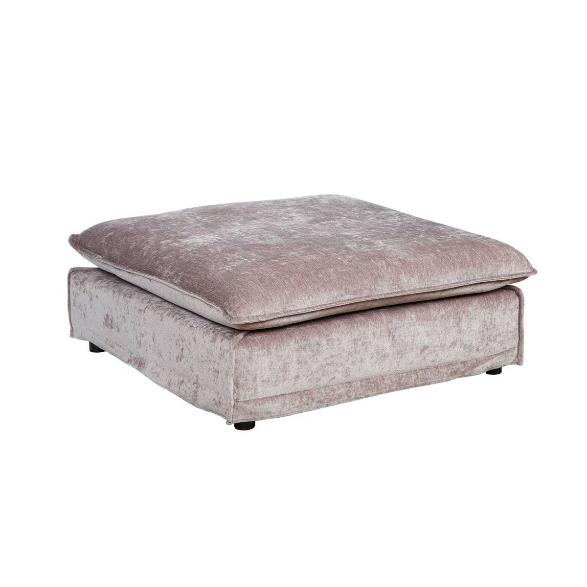 Pouf carré tissu velours taupe Tricia