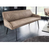 Banquette design taupe avec accoudoirs 160 cm Issa
