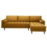 Canapé d'angle velours jaune 260 cm Anatole