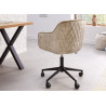 Chaise de bureau velours champagne grège Makoto