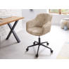 Chaise de bureau velours champagne grège Makoto