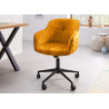 Chaise de bureau velours jaune Makoto