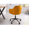 Chaise de bureau velours jaune Makoto