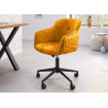 Chaise de bureau velours jaune Makoto