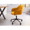 Chaise de bureau velours jaune Makoto
