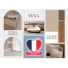 Lit contemporain 180x200 cm avec chevets et led Yuna