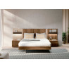 Lit contemporain 180x200 cm avec chevets et led Yuna