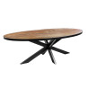 Table à manger 2m40 placage pierre et pieds métal noir Nino