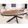 Table à manger 2m40 placage pierre et pieds métal noir Nino