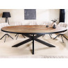 Table à manger 2m40 placage pierre et pieds métal noir Nino