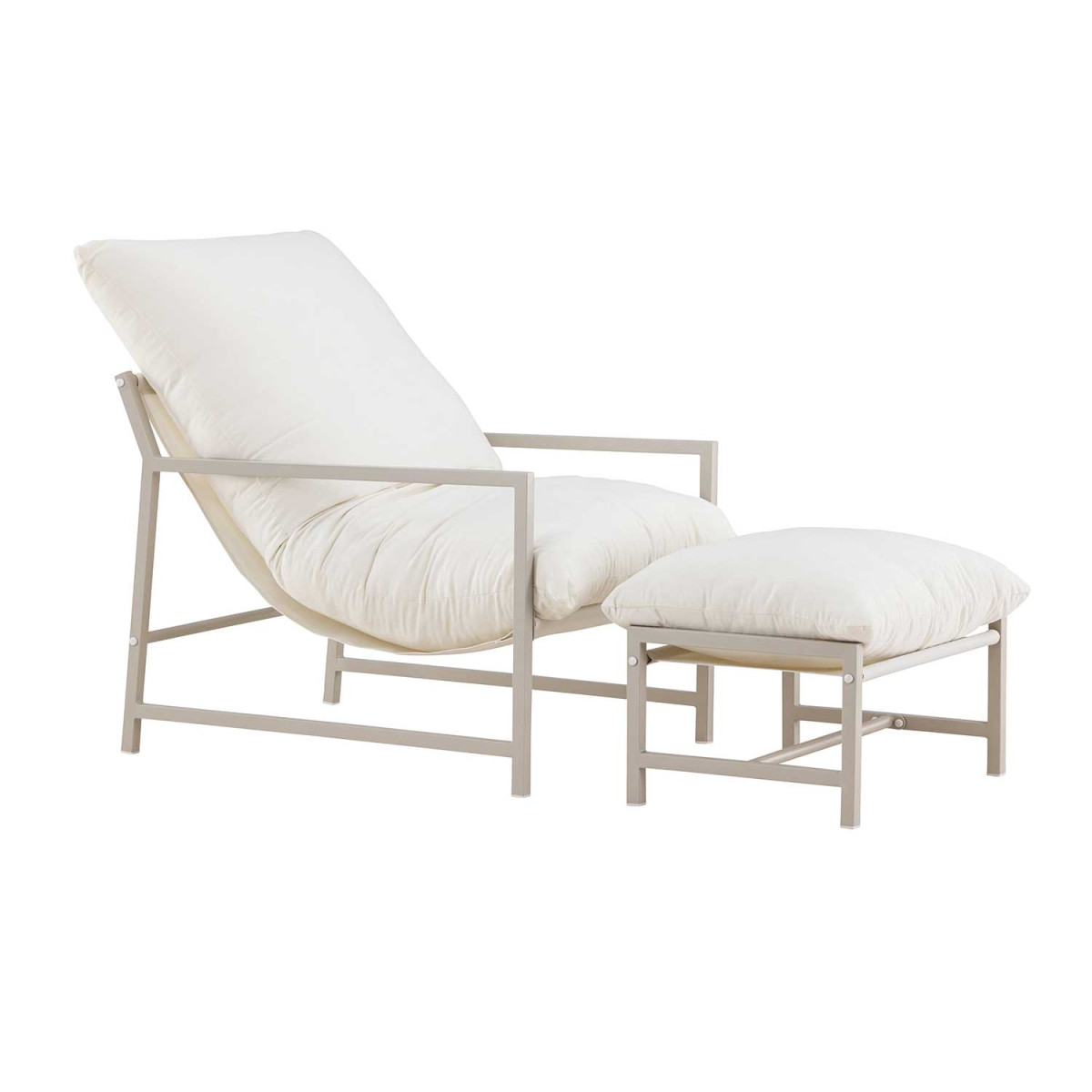 Fauteuil de jardin avec repose pieds beige Corso