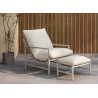 Fauteuil de jardin avec repose pieds beige Corso