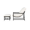 Fauteuil de jardin avec repose pieds beige et noirCorso