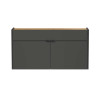 Meuble d'entrée suspendu design graphite et chêne