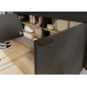 Meuble d'entrée suspendu design graphite et chêne