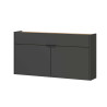 Meuble d'entrée suspendu design graphite et chêne