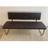 Banc simili cuir marron foncé 155 cm "SECONDE VIE"