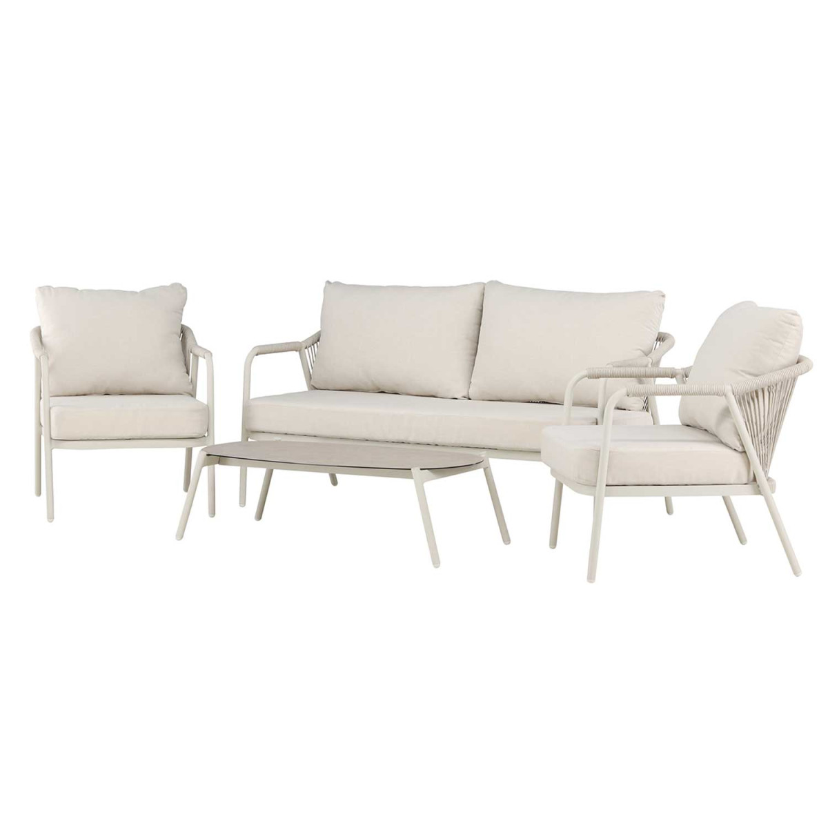 Salon de jardin en aluminium beige Sicile