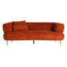 Canapé tissu orange moderne rétro 215 cm Freja