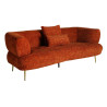Canapé tissu orange moderne rétro 215 cm Freja