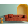 Canapé tissu orange moderne rétro 215 cm Freja